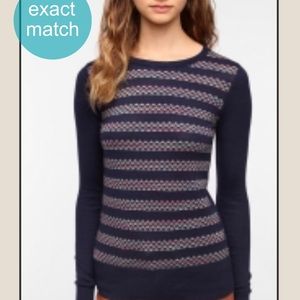 Coincidence & Chance Jane blue geo sweater XS